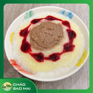 Cháo tim heo hầm macca nấm đông cô