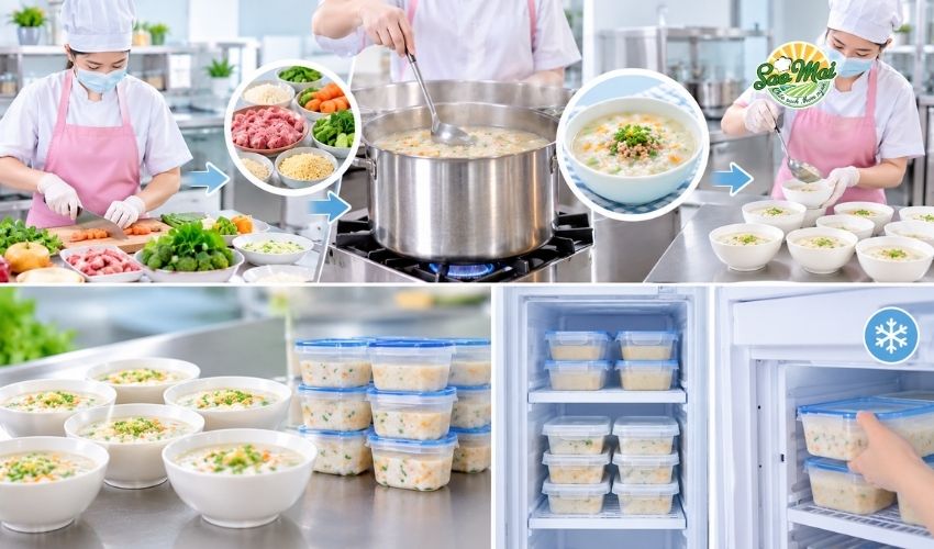 Công thức cháo dinh dưỡng bán quán_ Quy trình nấu và bảo quản