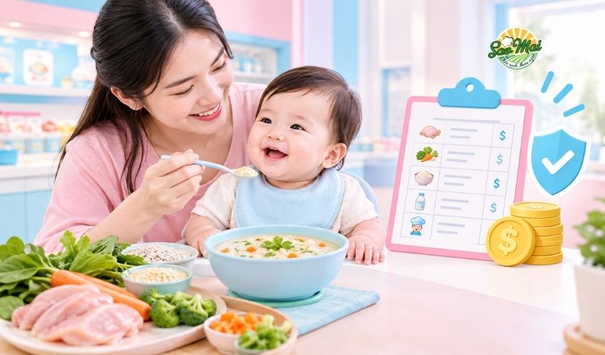 Giá cháo dinh dưỡng minh bạch giúp các mẹ yên tâm