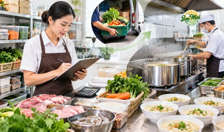 Cách kiểm soát chi phí nguyên liệu quán cháo hiệu quả mỗi ngày 1 Kiểm soát chặt chẽ chi phí nguyên liệu quán cháo từ khâu nhập đến chế biến
