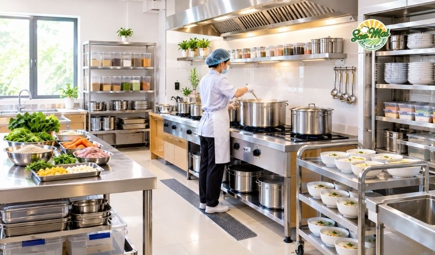 Danh sách các thiết bị cần có cho quán cháo kinh doanh cơ bản 3 Tối ưu không gian bếp giúp vận hành hiệu quả và đảm bảo an toàn