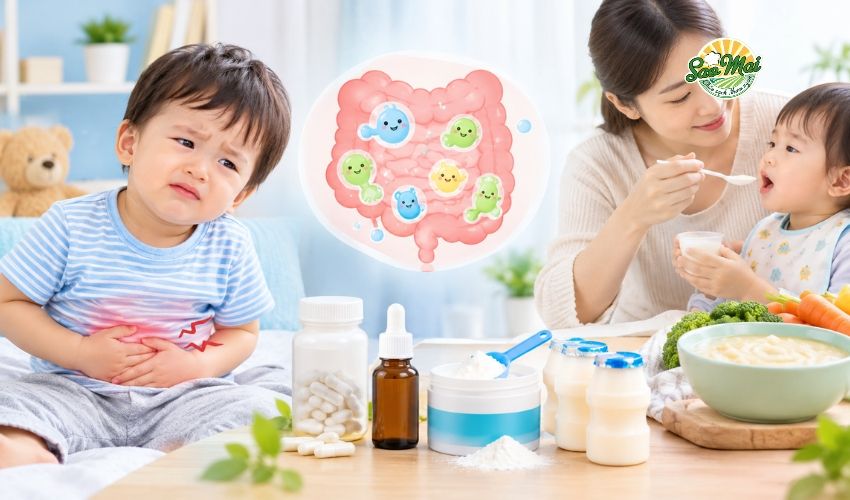 Các loại men vi sinh cho trẻ rối loạn tiêu hóa và cách dùng