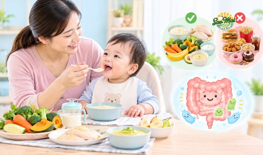 Hướng dẫn xây dựng chế độ ăn cho trẻ rối loạn tiêu hóa chuẩn khoa học