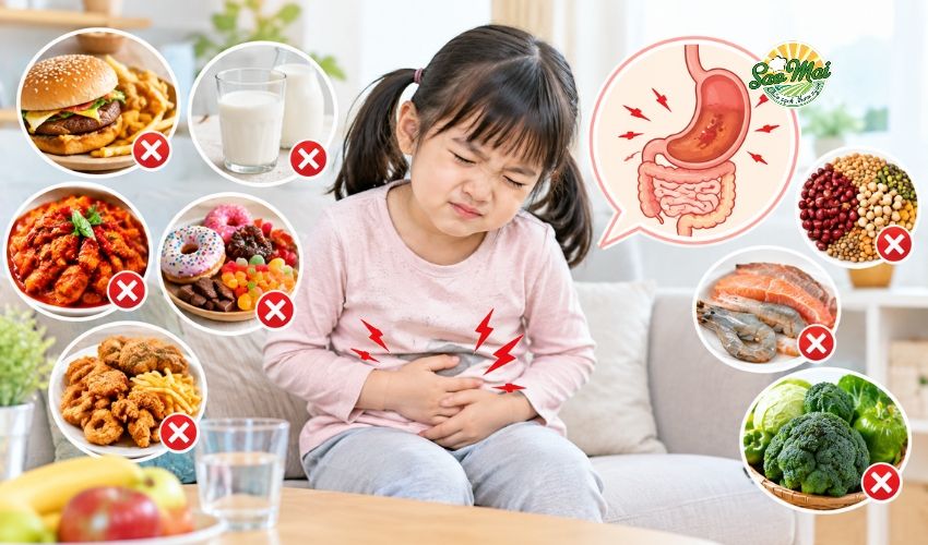 Những loại thực phẩm gây rối loạn tiêu hóa ở trẻ cần lưu ý tránh dùng