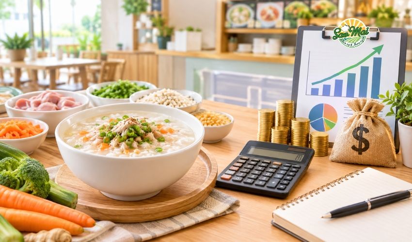 Phân tích lời lỗ quán cháo dinh dưỡng_ Chi phí và doanh thu thực tế