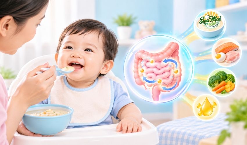 Phục hồi kém hấp thu dinh dưỡng là bước quan trọng sau khi bé ổn định