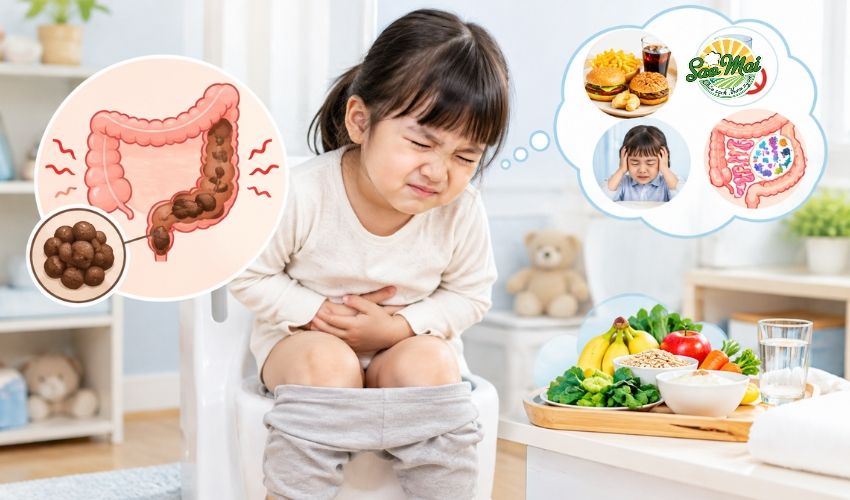 Trẻ bị táo bón do rối loạn tiêu hóa_ Nguyên nhân và cách xử trí tốt nhất